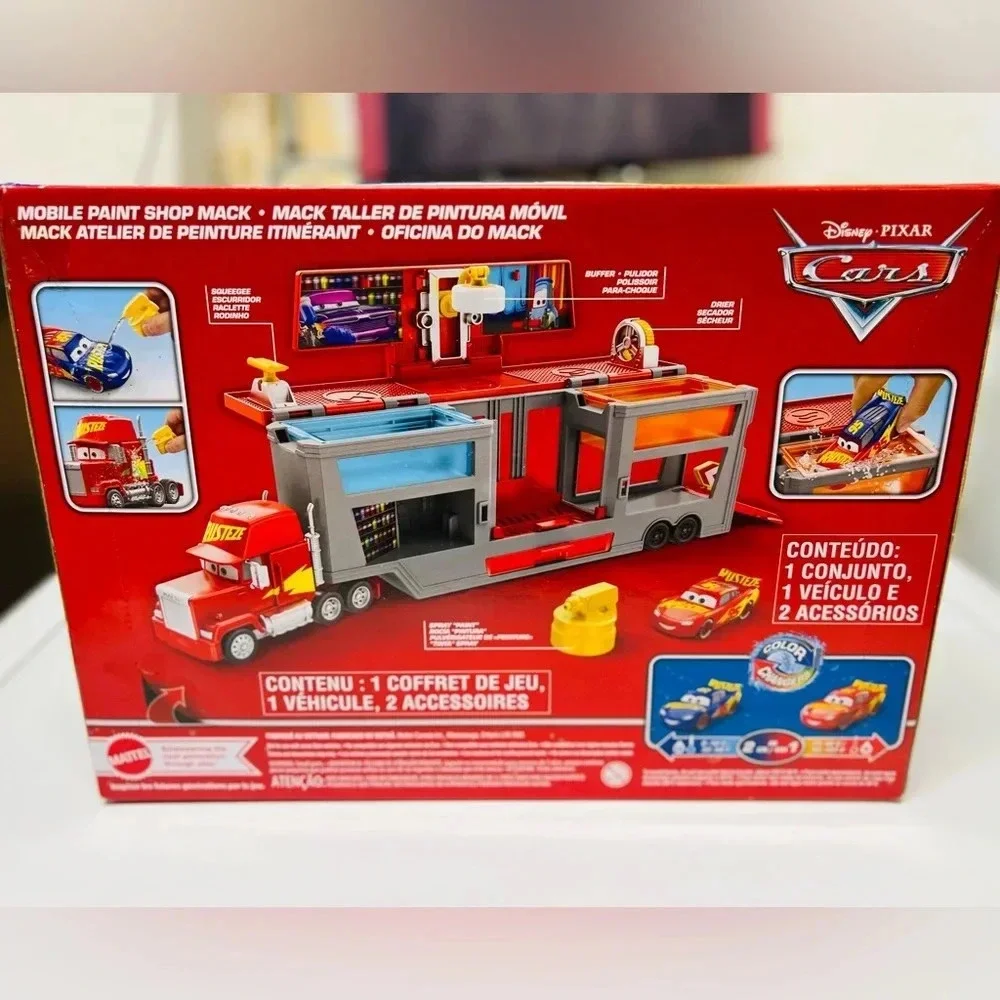 Disney Pixar Cars Color Changers Mobile Paint Shop Mack Playset with 1 Toy Car